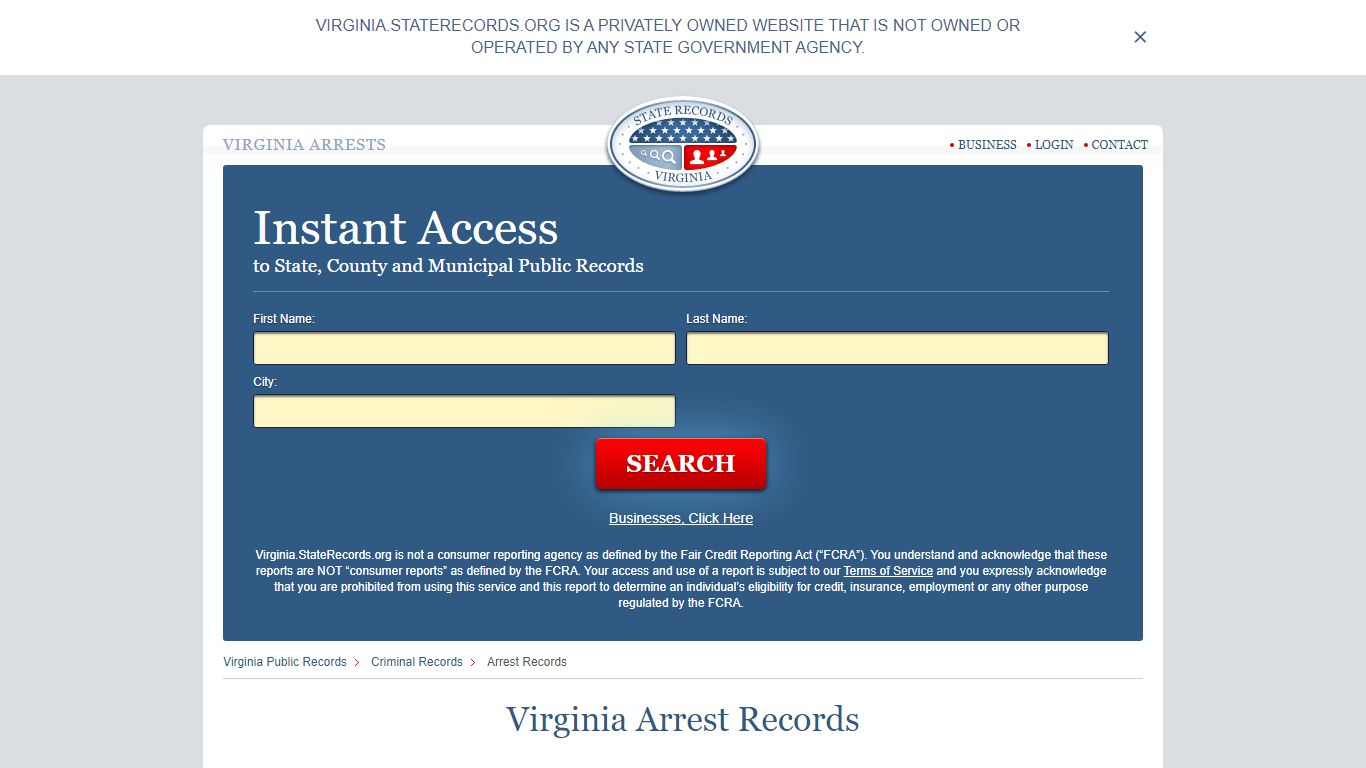 Virginia Arrest Records | StateRecords.org